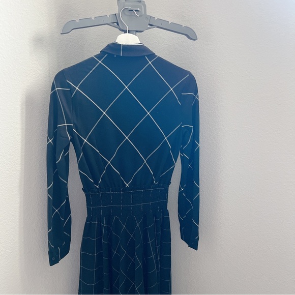NWOT Maje Ralek Checked Asymmetric Midi Shirt Dress - Picture 10 of 11